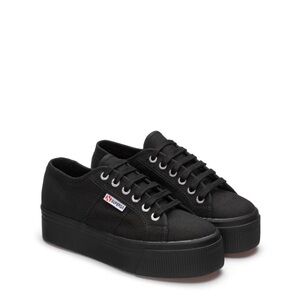 Superga 2790 Platform Full Black Sneakers Sz 7 (37.5)